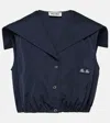Miu Miu Cropped-hemd Aus Baumwolle In Blue