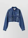 Miu Miu Cropped Denim Blouson Featuring Chest Pockets In Blue