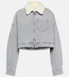Miu Miu Cropped Denim Jacket In Grey