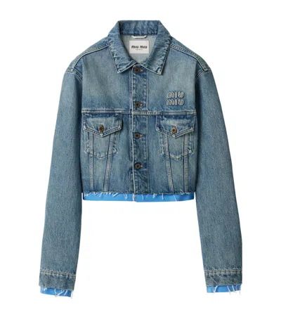 MIU MIU CROPPED DENIM JACKET
