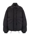 Miu Miu Cropped Down Jacket In Black