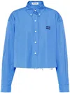 Miu Miu Cropped Shirt In Blue