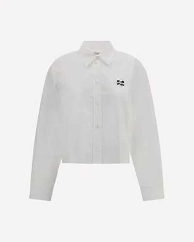 Miu Miu Cropped Shirt In White