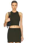 Miu Miu Cropped Tank Top In Militare