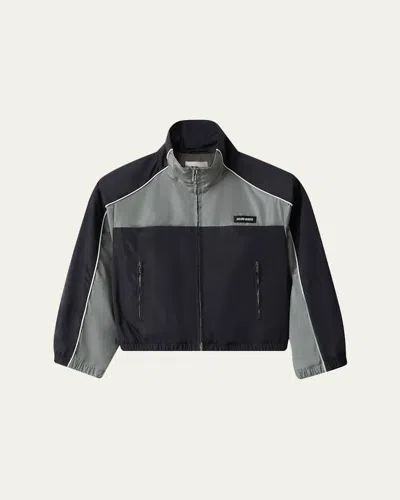 Miu Miu Cropped Technical Silk Colorblock Jacket