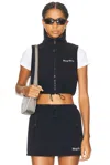 Miu Miu Zip-up Fleece Waistcoat In Blue