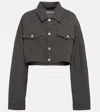 Miu Miu Cropped Virgin Wool Jacket In Ardesia