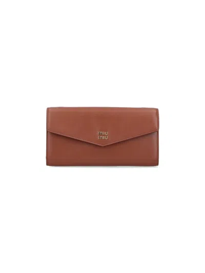 Miu Miu Crossbody Wallet In Brown