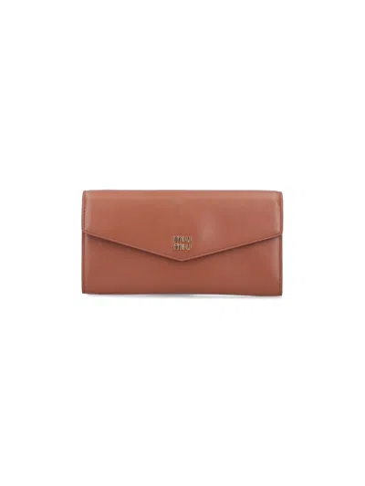 Miu Miu Crossbody Wallet In Brown