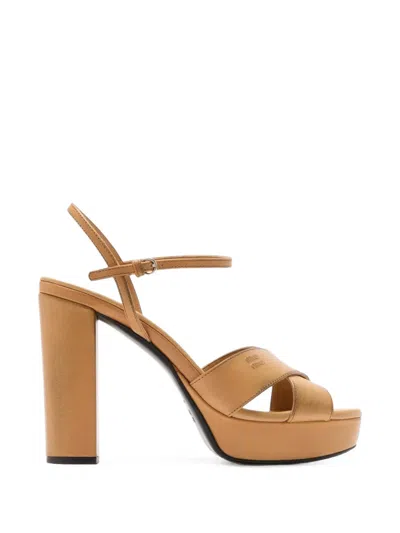 Miu Miu Cross-strap Platform Sandals In Multi