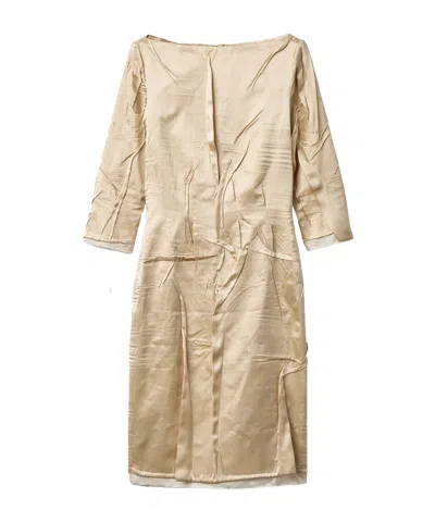 MIU MIU WRINKLED CRÊPE SATIN DRESS