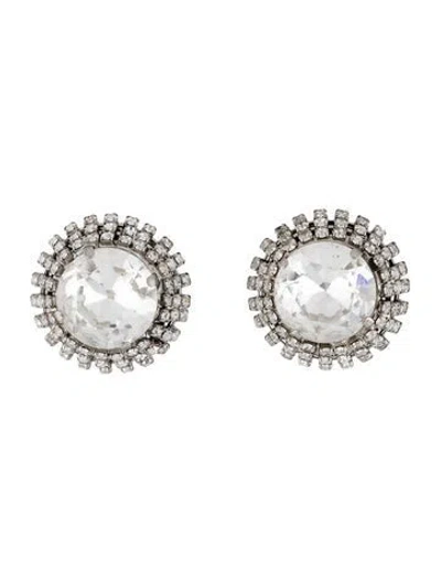 Pre-owned Miu Miu Crystal Clip-on Earrings In Multicolor