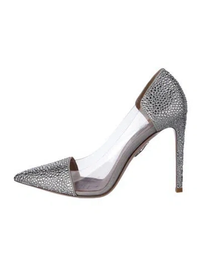 Pre-owned Miu Miu Crystal D'orsay Pumps In Silver