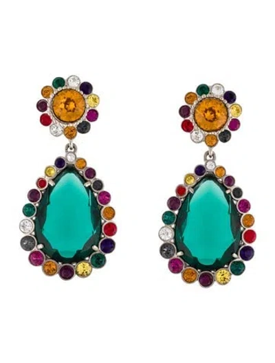 Pre-owned Miu Miu Crystal Drop Clip-on Earrings