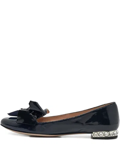 Pre-owned Miu Miu Crystal-embellished Ballet Flats