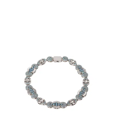 Miu Miu Crystal-embellished Choker Necklace In Gray
