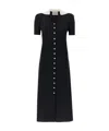 Miu Miu Crystal-embellished Crepe Flared Dress In Black