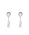 Miu Miu Crystal-embellished Drop Earrings In White