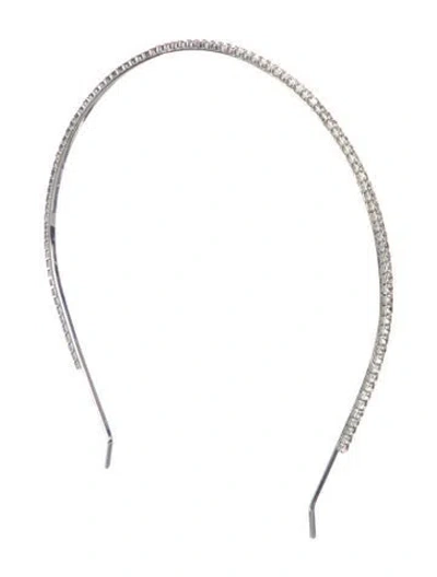Pre-owned Miu Miu Crystal Embellished Headband In Silver