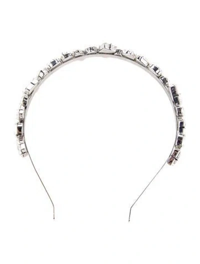 Pre-owned Miu Miu Crystal Embellished Headband In Silver