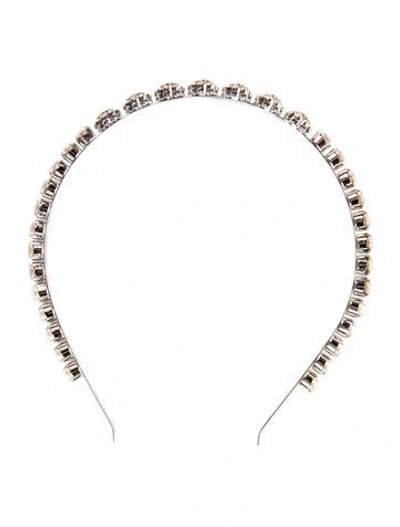 Pre-owned Miu Miu Crystal Embellished Headband In Silver