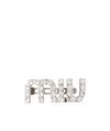 Miu Miu Hair Clip With Crystals In White