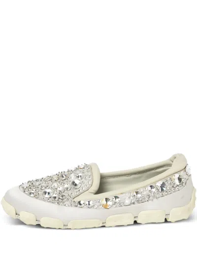 Pre-owned Miu Miu Crystal-embellished Sneakers