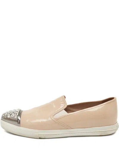 Pre-owned Miu Miu Crystal-embellished Sneakers