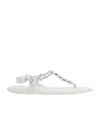 Miu Miu Crystal-embellished Thong Sandals In White