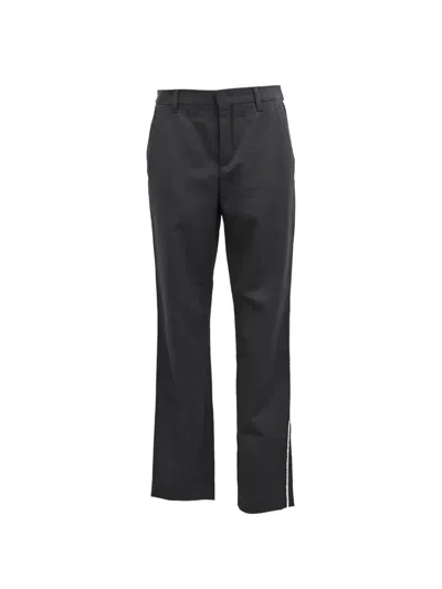 Pre-owned Miu Miu Crystal-embellished Trousers In Black
