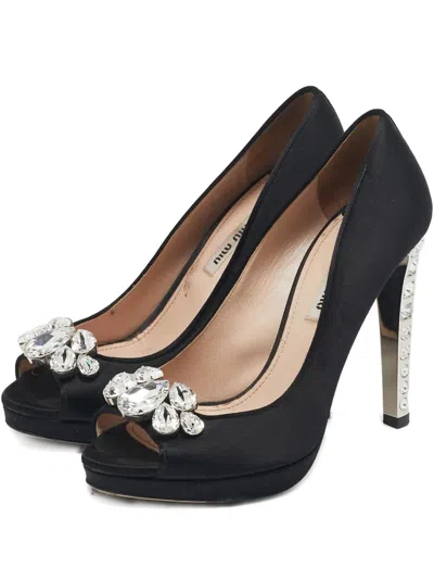Pre-owned Miu Miu Crystal-embellishment Platform Pumps