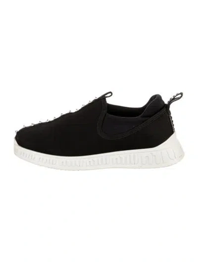 Pre-owned Miu Miu Crystal Embellishments Chunky Sneakers In Black