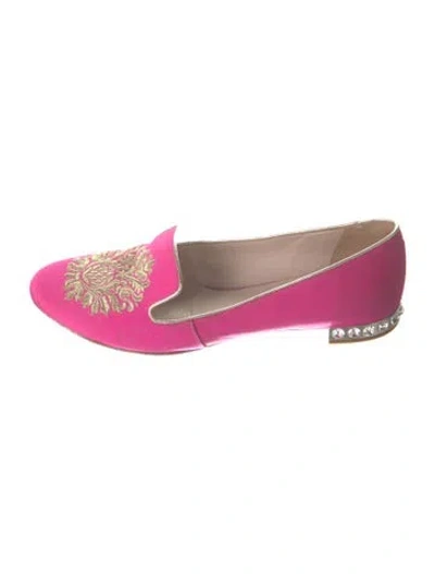 Pre-owned Miu Miu Crystal Embellishments Loafers In Multi
