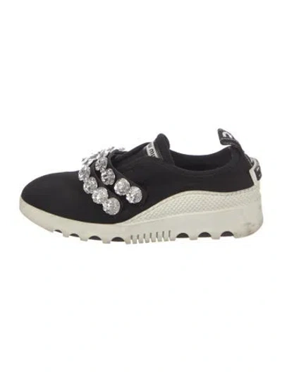 Pre-owned Miu Miu Crystal Embellishments Sneakers In Multi