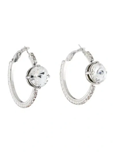 Pre-owned Miu Miu Crystal Hoop Earrings In Multi