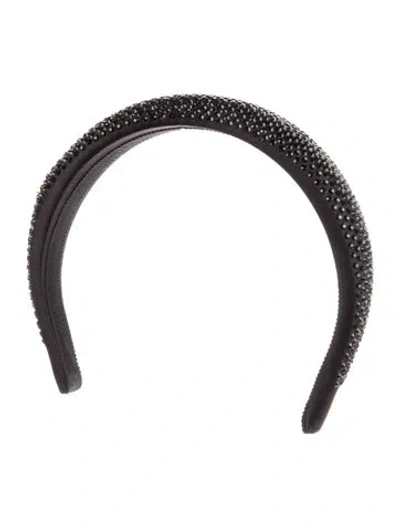 Pre-owned Miu Miu Crystals Headband. In Black