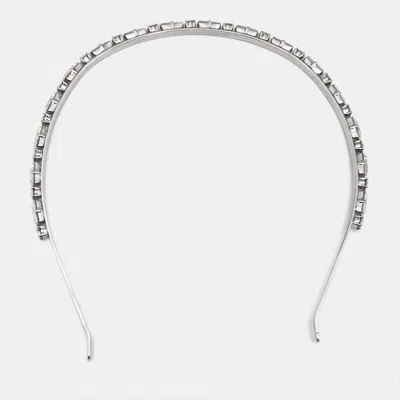 Pre-owned Miu Miu Crystals Silver Tone Headband