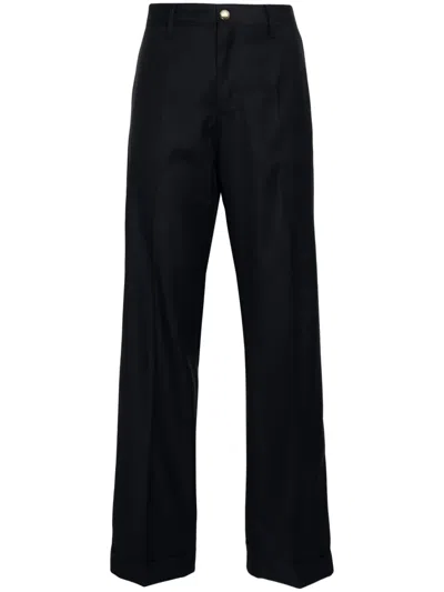 Miu Miu Cuffed Virgin Wool Tailored Trousers In Black