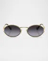 Miu Miu Womens Gold Mu 52ys Round-frame Tinted-lens Metal Sunglasses In Gold