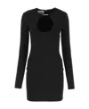 Miu Miu Fitted Keyhole Mini Dress In Black
