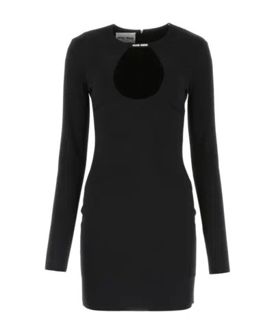 MIU MIU MIU MIU CUT-OUT LONG SLEEVED DRESS