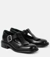 Miu Miu 30mm Leather T-bar Shoes In Black