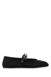 Miu Miu Women Black Mesh Ballerinas In Black