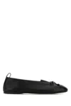 Miu Miu Nappa Ballerinas Bow Detail Flat Sole In Black