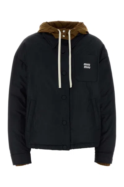 Miu Miu Dark Blue Polyester Down Jacket