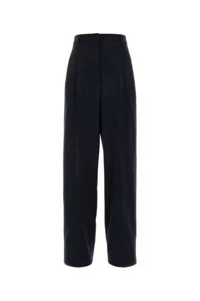 Miu Miu Dark Blue Stretch Wool Wide-leg Pant