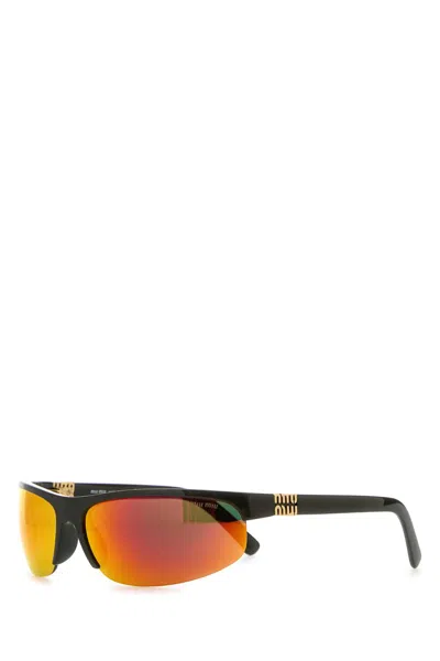 Miu Miu Nocturne Wraparound Sunglasses Reflective Lenses In Brown