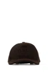Miu Miu Dark Brown Corduroy Baseball Cap In Brown