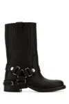 Miu Miu Buckled Leather Ankle Boots