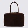 Miu Miu Dark Brown Leather Beau Large Top Handle Bag In Brown